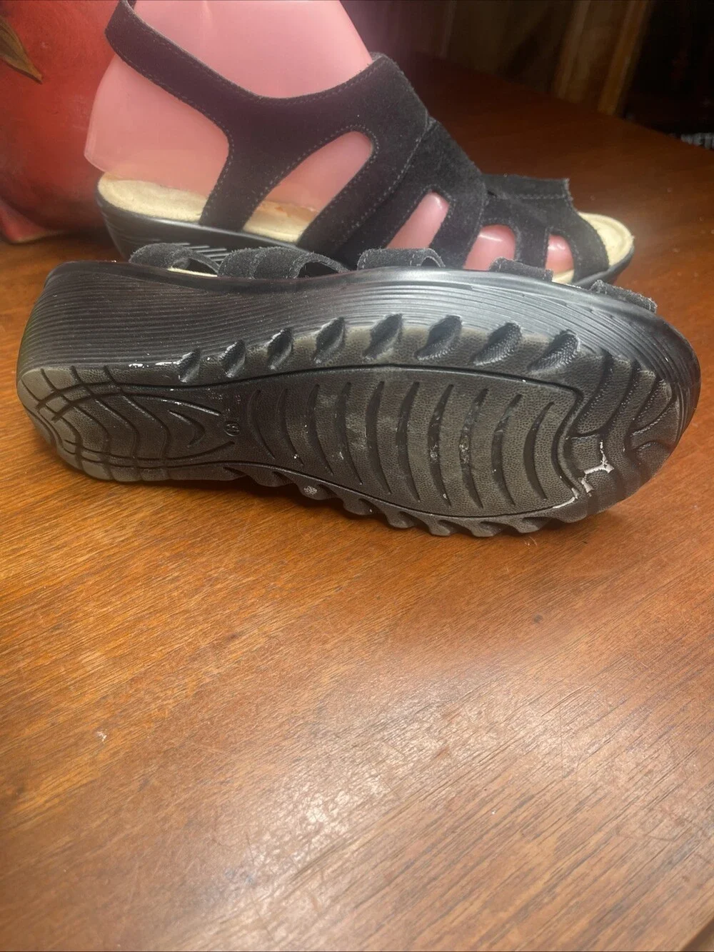 Skechers Memory Foam Wedge Sandal Womens Black Shoes Sandals Size 6.5M